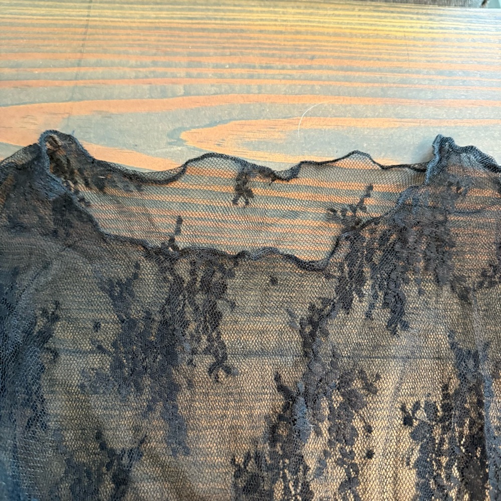 NWOT Black Sheer Lace Top - Picture 9 of 10